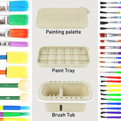 3 In 1 Wash Pen Bucket With Holder & Palette Lid