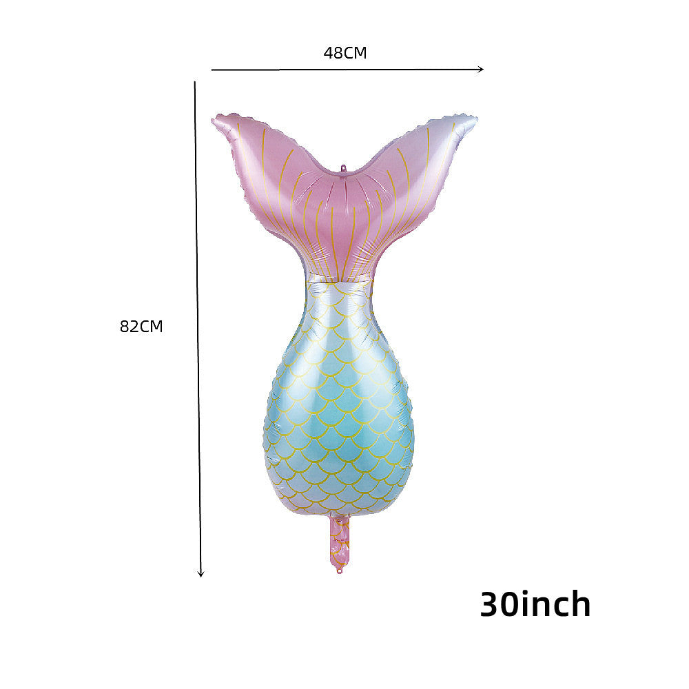 Ocean Mermaid Aluminum Balloon Birthday Party Decoration