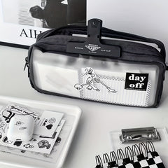 Frosted Transparent Pencil Case Double Layer Large Capacity Stationery Box