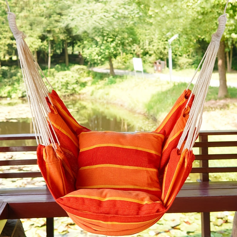Garden Cotton Hammock Chair with 2 Cushions