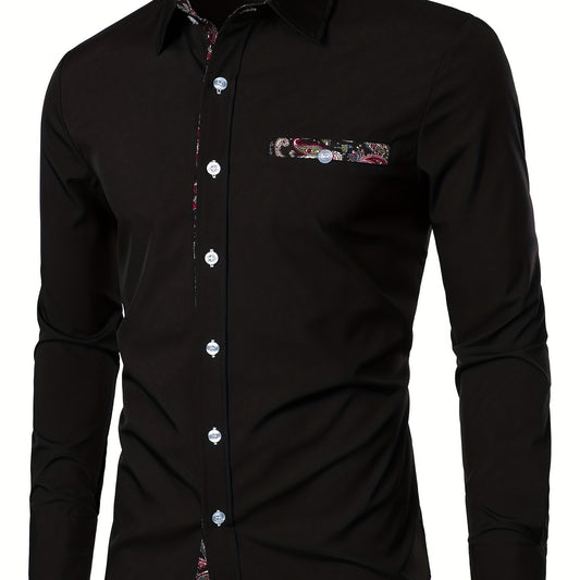 Floral Printed Men's Casual Shirt Regular Fit Long Sleeves