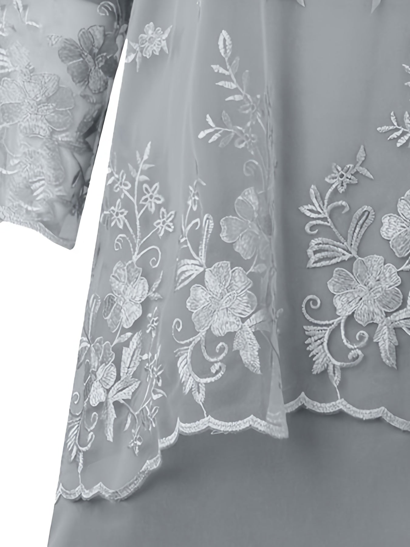  Formal Dress Women's Plus Floral Jacquard Mesh Fit Wedding