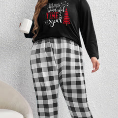  Christmas Loungewear Set Tee & Plaid Pants