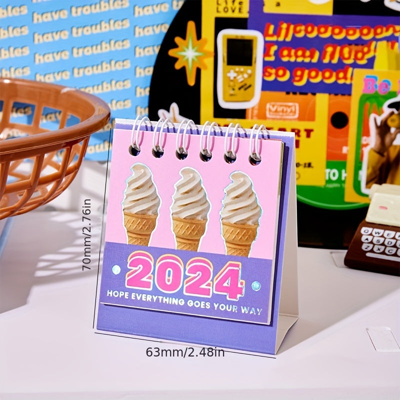 Cute Cartoon Style Desk Calendar Year of the Bear Monthly Stand Up Planner