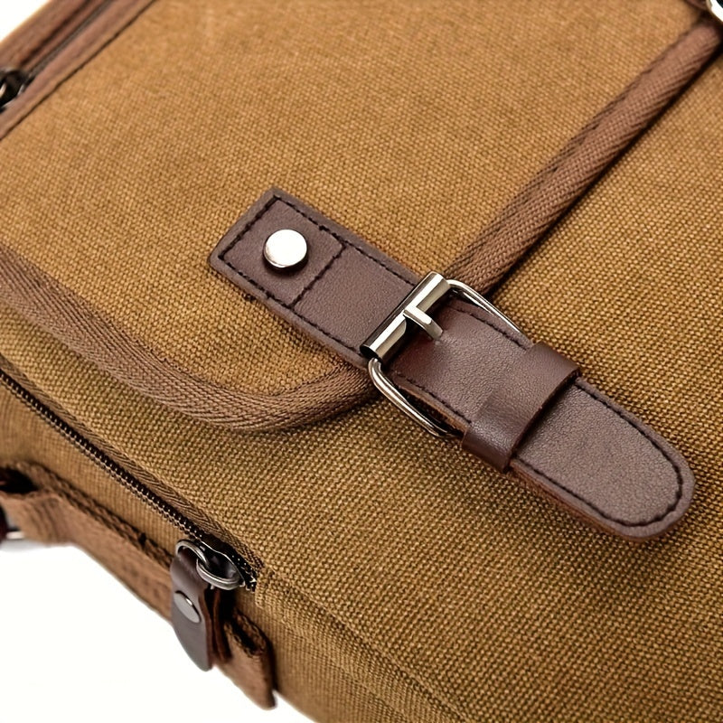 Vintage Canvas Shoulder Bag for Men, Business Crossbody Bag