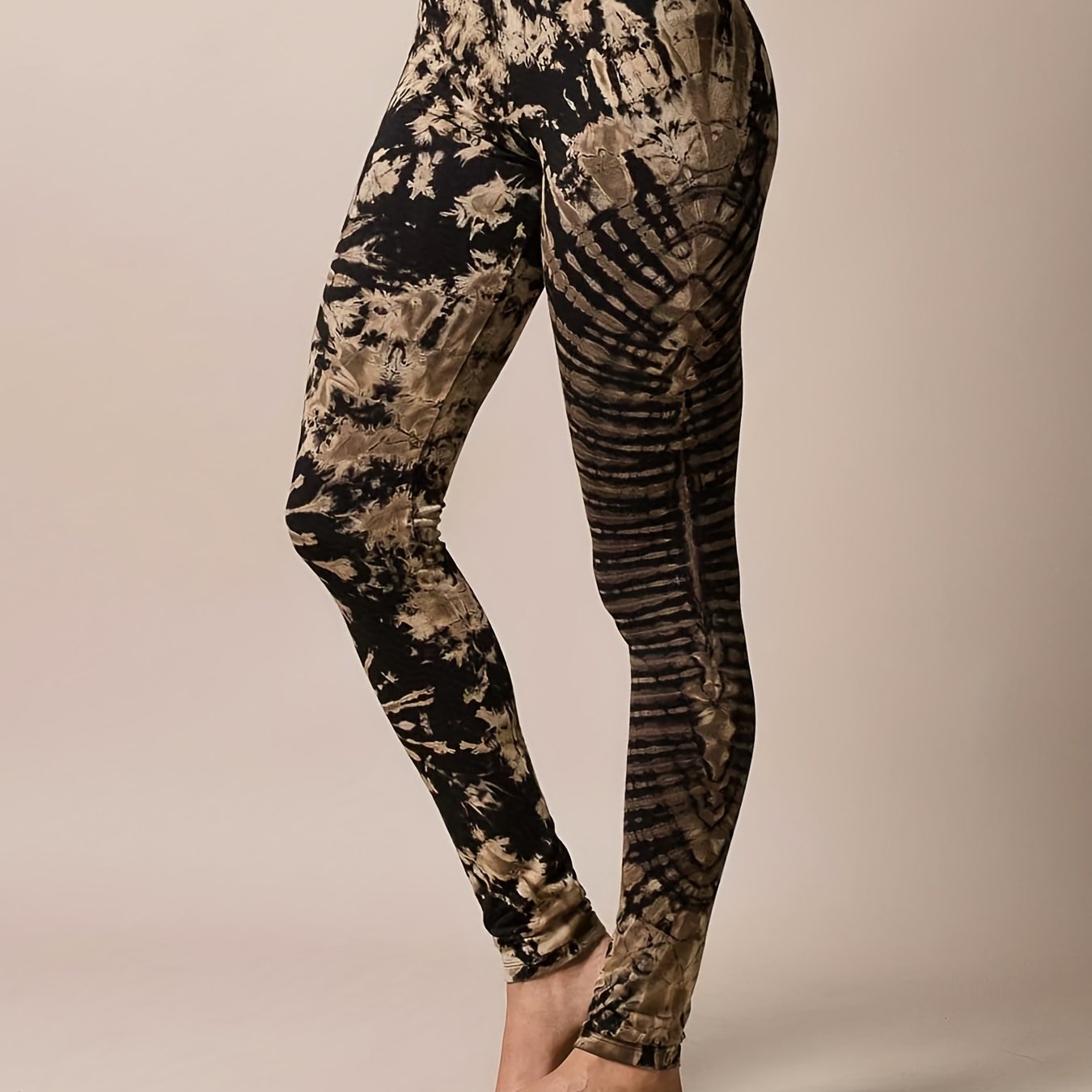 Retro Leggings Women's Plus Tie Dye Elastic High Rise Leggings