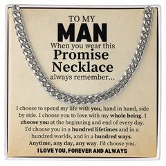1pc Cuban Chain Necklace Gift For Boyfriend Promise Necklace For Him