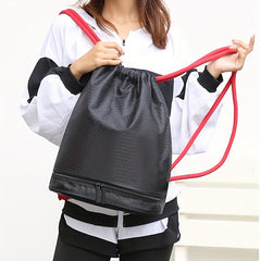 Embossed Drawstring Backpack Waterproof Storage Bag Lightweight