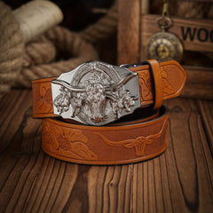 Western Style PU Leather Belt For Men
