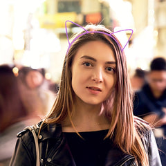 6pcs Assorted Cat Ear Headbands Plastic Hair Hoops Party Daily Decorations