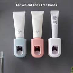 Toothpaste Dispenser Wall Mount Punch-Free Toothpaste Rack
