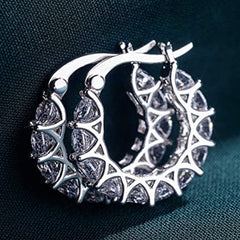 Zircon Hoop Earrings Sparkle in Any Light