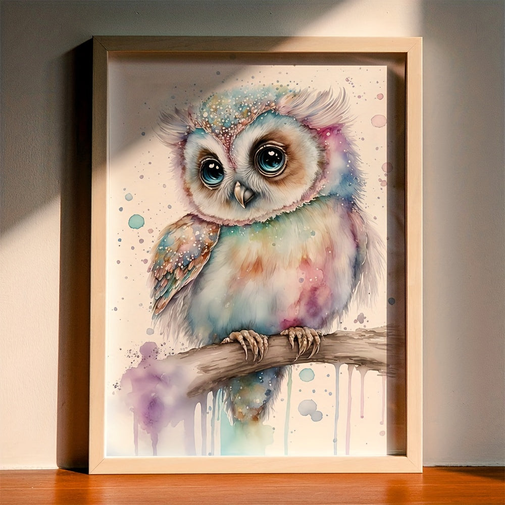 Modern Watercolor Art Baby Owl Wall Sticker Kids Room Decor