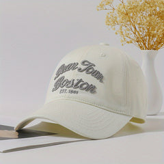 Boston Embroidery Vintage Baseball Cap Unisex Solid Outdoor Golf Sun Hat