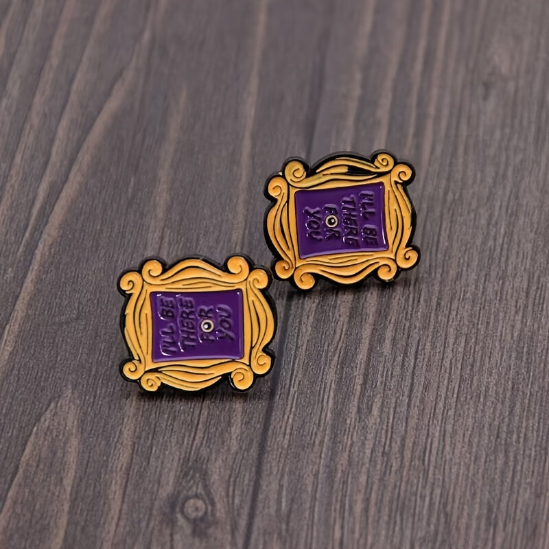 Cartoon Frame Brooch, I'll Be By Your Side Letter Brooch, Cute Gift for Friends