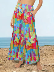Women's Plus High Rise Wide Leg Pants With Pockets