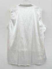  Solid Satin Surplice Neck Ruched Tank Top