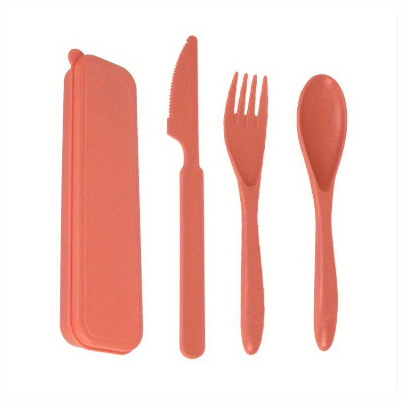 3pcs Cutlery Set Fork And Spoon Set Outdoor Tableware Portable for Camping
