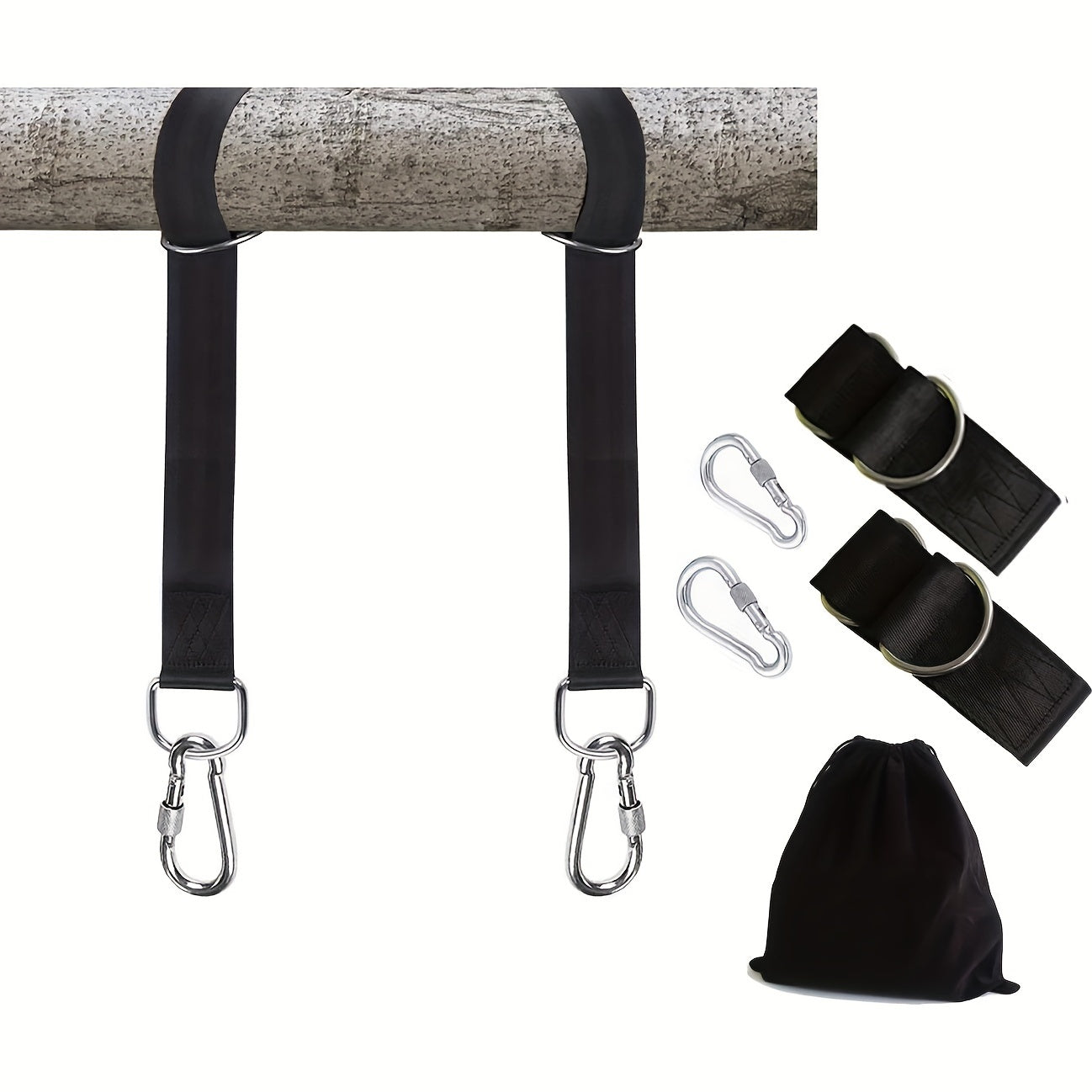 Tree Swing Hanging Kit 2100lbs Easy Install Straps & Snap Hooks