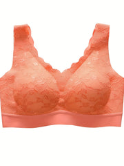 Lace Wireless Bra w/ Scallop Trim - Women's Lingerie