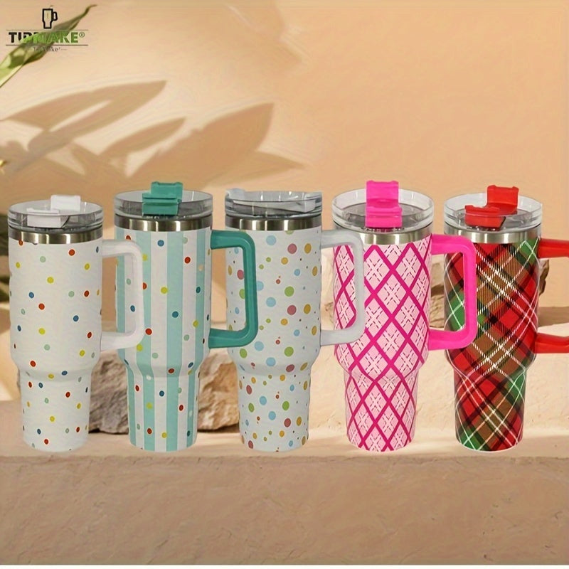40 Oz Stainless Steel Spot Pattern Water Bottle for Outdoor Sports