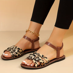 Women's Cross Strap Flat Sandals Elastic Band Summer Lightweight Beach Shoes