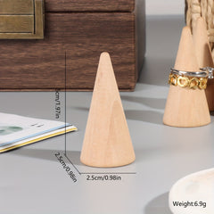 Solid Wood Ring Bracket Cone Jewelry Rack Ring Display Stand
