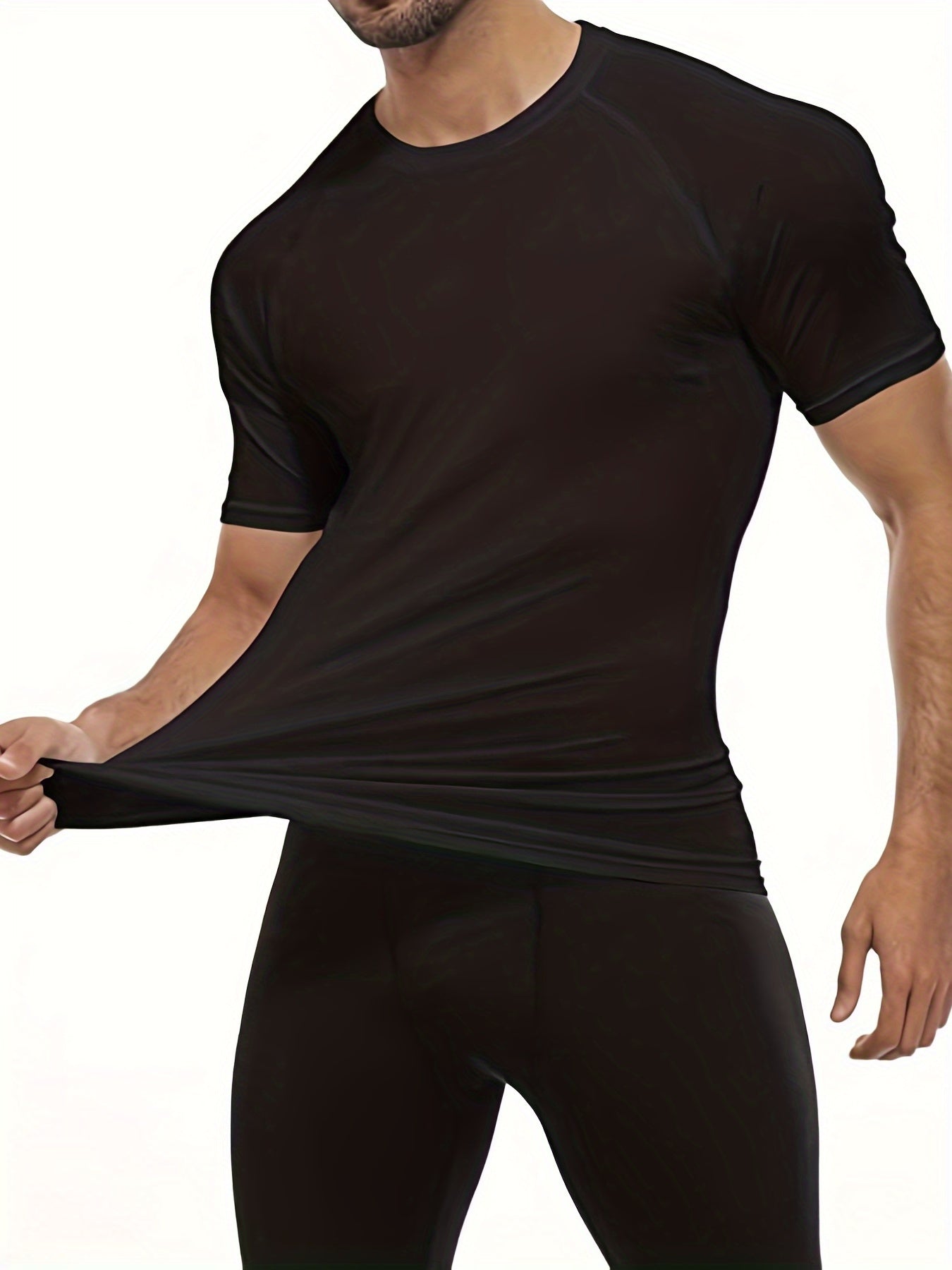 HOPLYNN Men's Compression Shirt Short Sleeve Undershirt for Gym Fitness