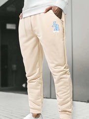 Men's LA Print Drawstrings Sweatpants for Autumn and Spring
