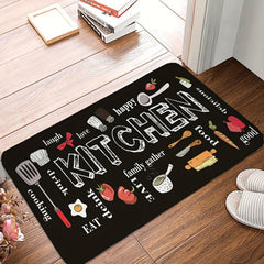 Kitchen Floor Mat Kitchenware And Food Pattern Rug Modern Kitchen Rug
