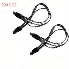2pcs Bike Bungee Cords 3 In 1 Strap Rope Elastic With Two Plastic Hoods