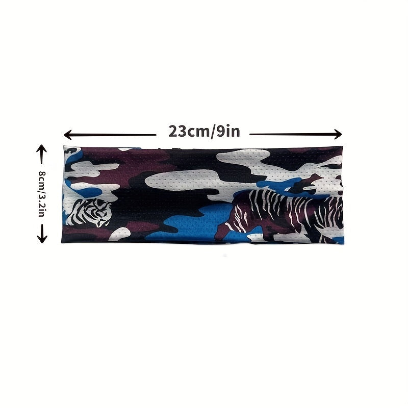 Men's Ice Silk Camouflage Sweatband Fitness Hairband