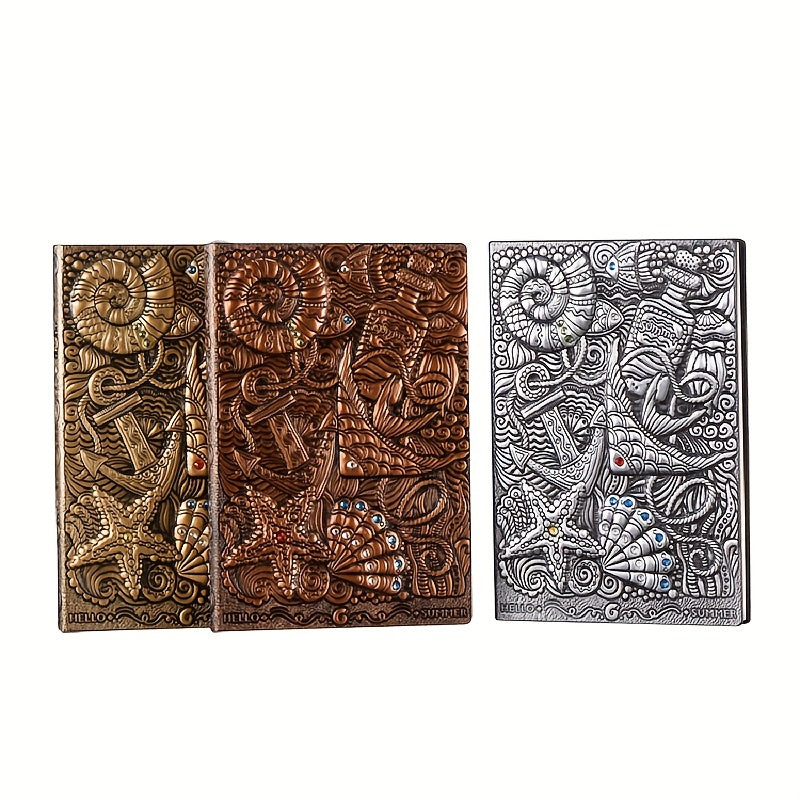 Embossed Notebook A5 100 Sheets Ocean Style Hand Ledger