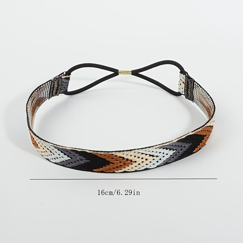 Bohemian Elastic Headband Retro Arrow Tip Printed Headdress Hair Accessories