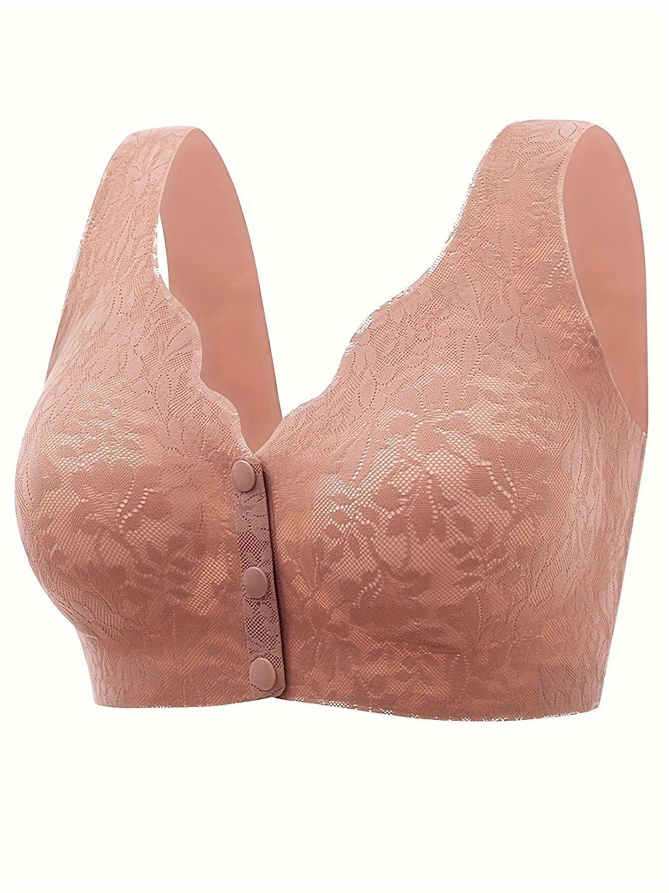 2pcs Lace Wireless Bras Front Buckle Women's Lingerie