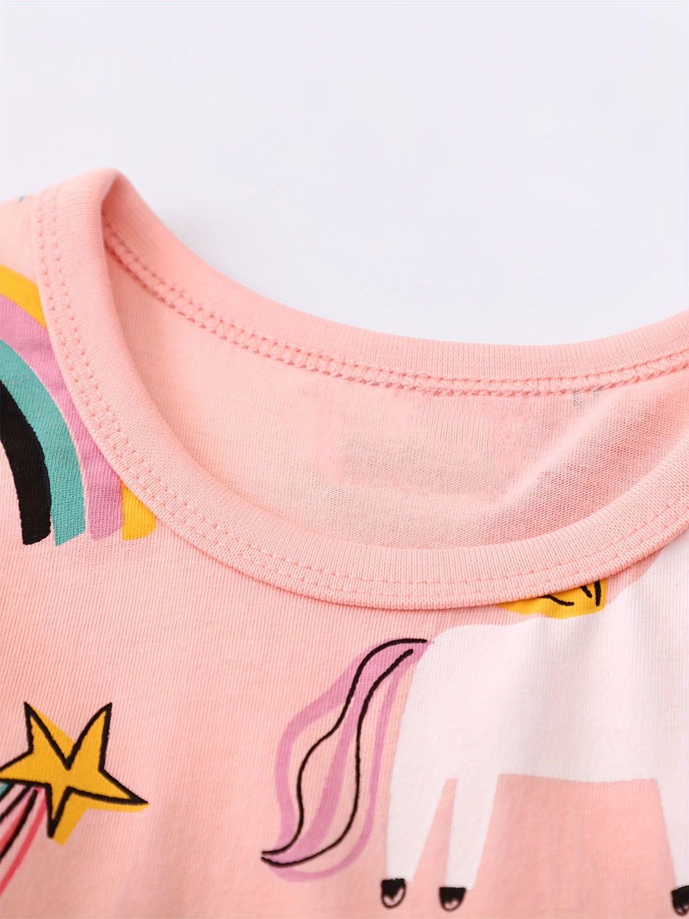 Toddler Girls Unicorn Graphic Cotton Princess Dress