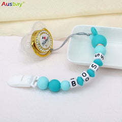 2pcs Personalized Pacifier Clips Customized Dummy Chain Gift