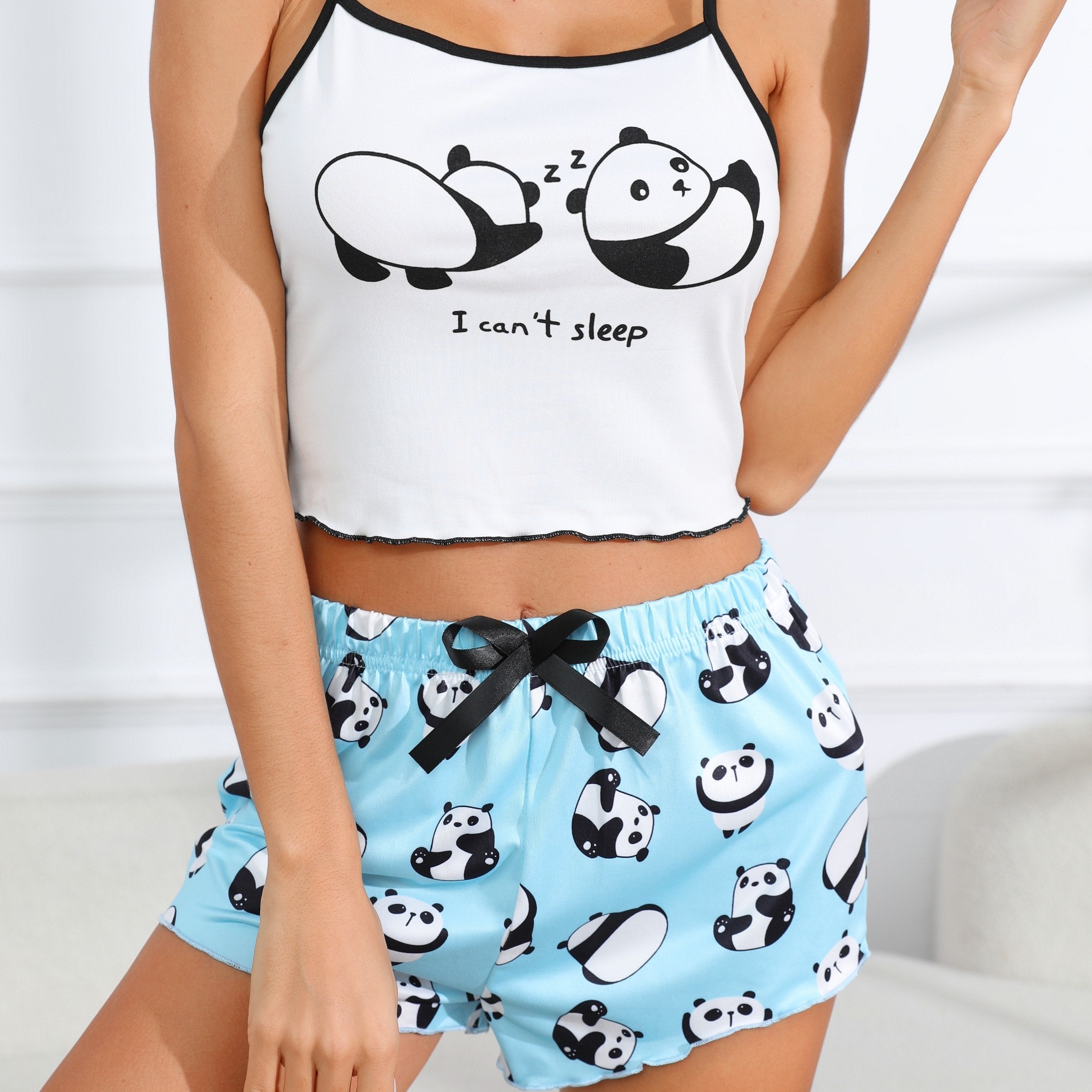 Panda Print Lounge Set Women's Loungewear