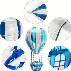 4pcs Hot Air Balloon 4D Party Balloon Aluminum Helium Balloon