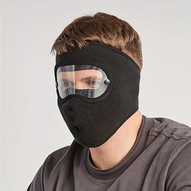 Warm Face Mask Polar Fleece Windproof Goggles Anti-fog Mas