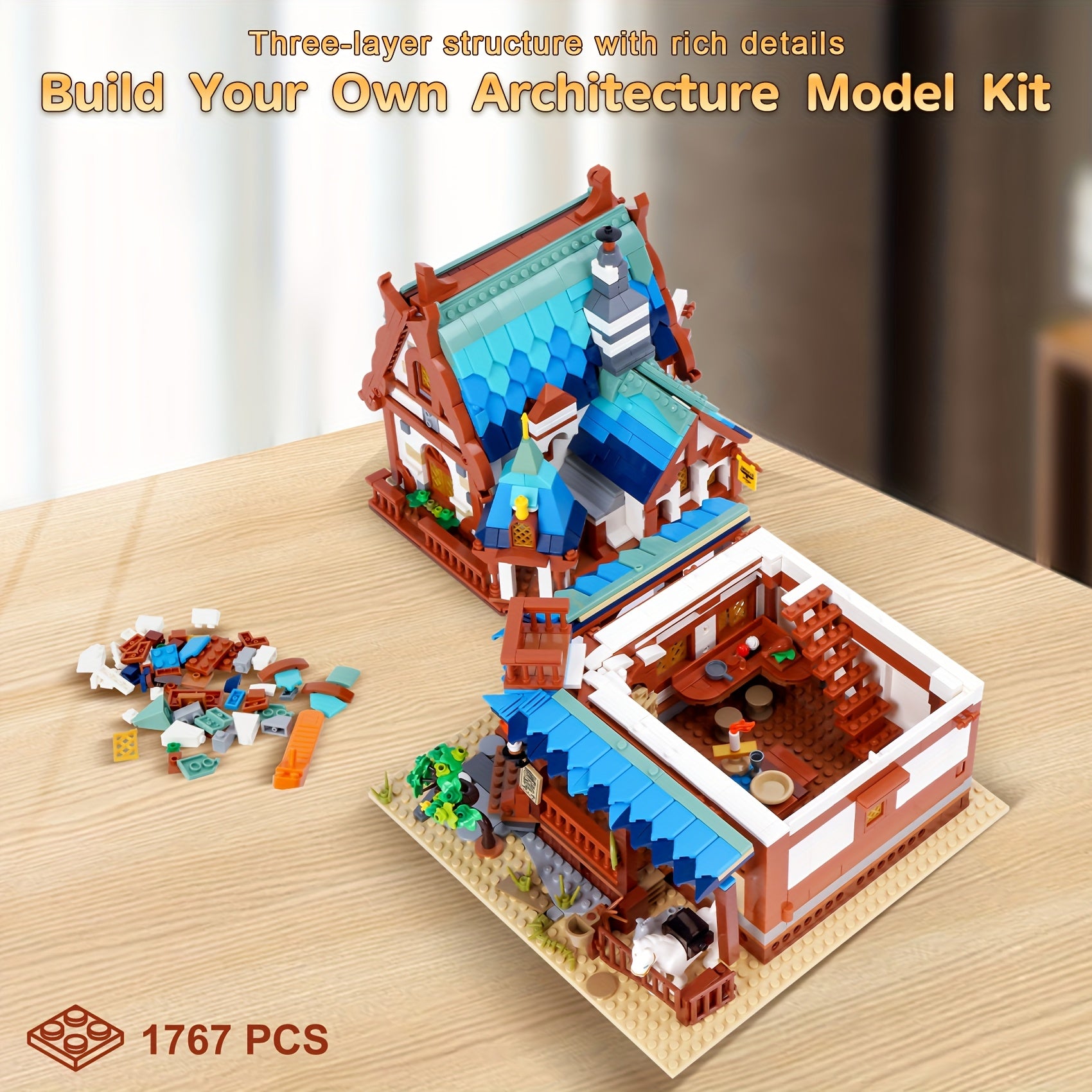 Medieval Building Blocks For Adults 1767pcs Post Station Architecture Model