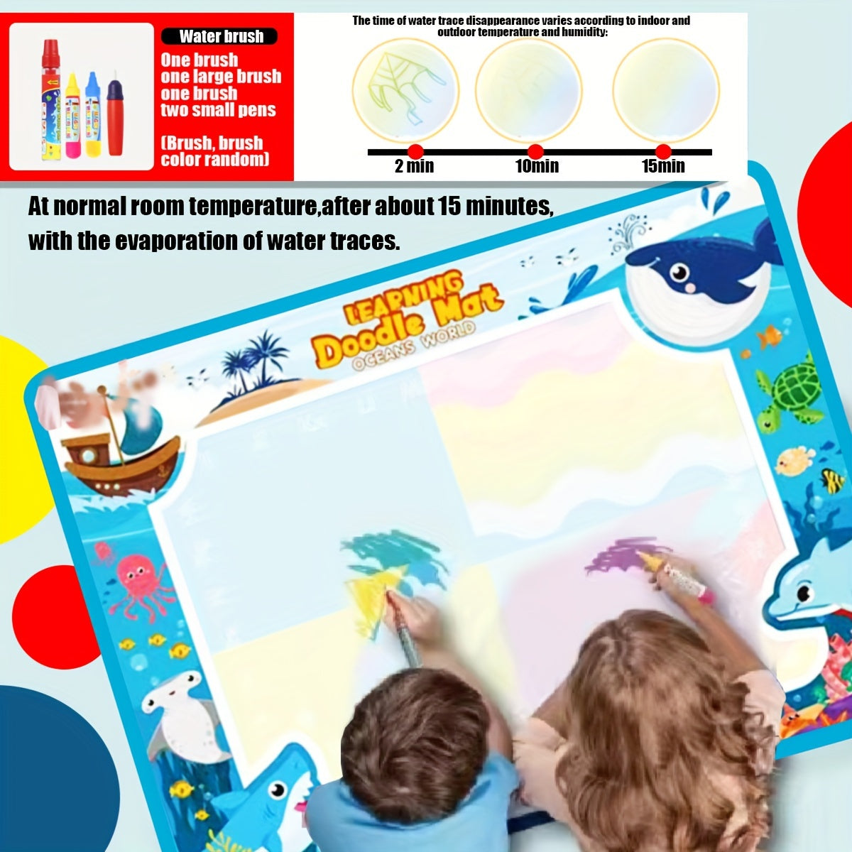XL Water Doodle Mat Drawing & Painting Toy Educational Gift Assorted Colors