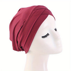 Solid Head Wrap Elastic Hijab Bonnet Women Chemo Hats