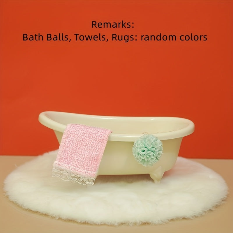Nordic Style Bathtub Dollhouse Furniture Set