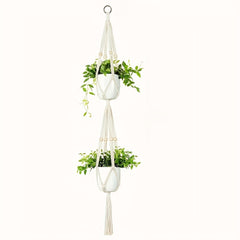 Macrame 2 Tier Plant Hanger 124 cm 177 cm