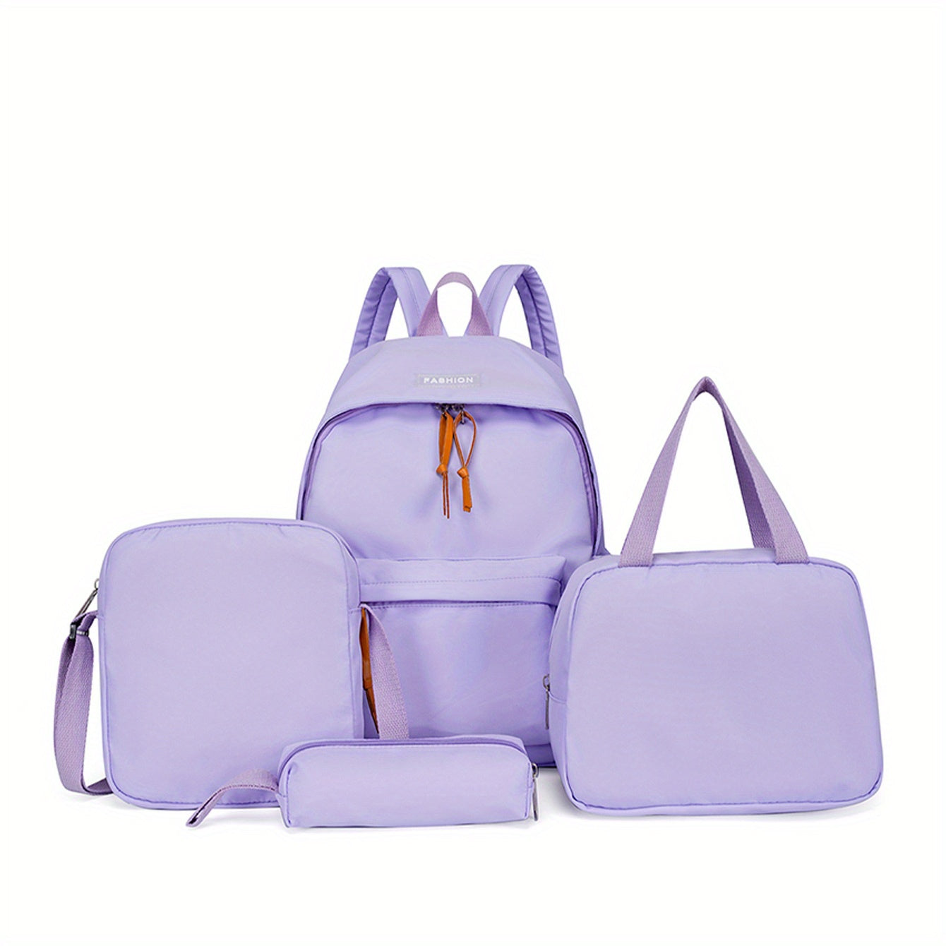 4PCS Pink Large Capacity Backpack Preppy Back To School Daypack