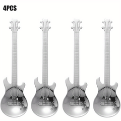 4PCS Guitar Coffee Spoons Set Stainless Steel Dessert Teaspoons