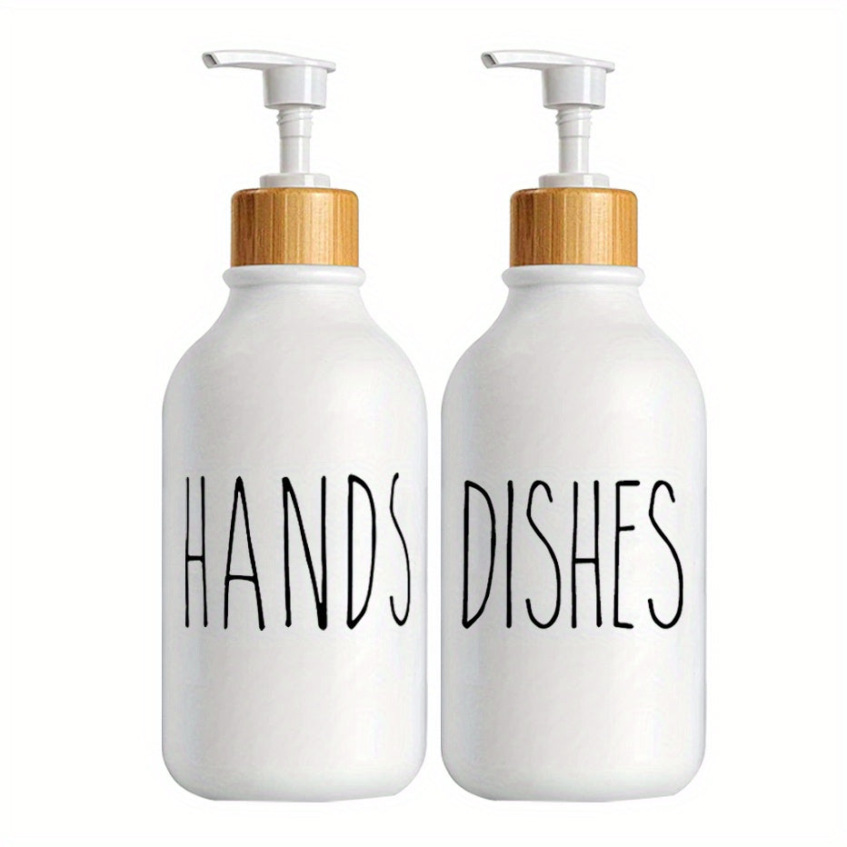 2pcs Refillable Plastic Soap Dispenser Bathroom Kitchen Liquid Storage Container