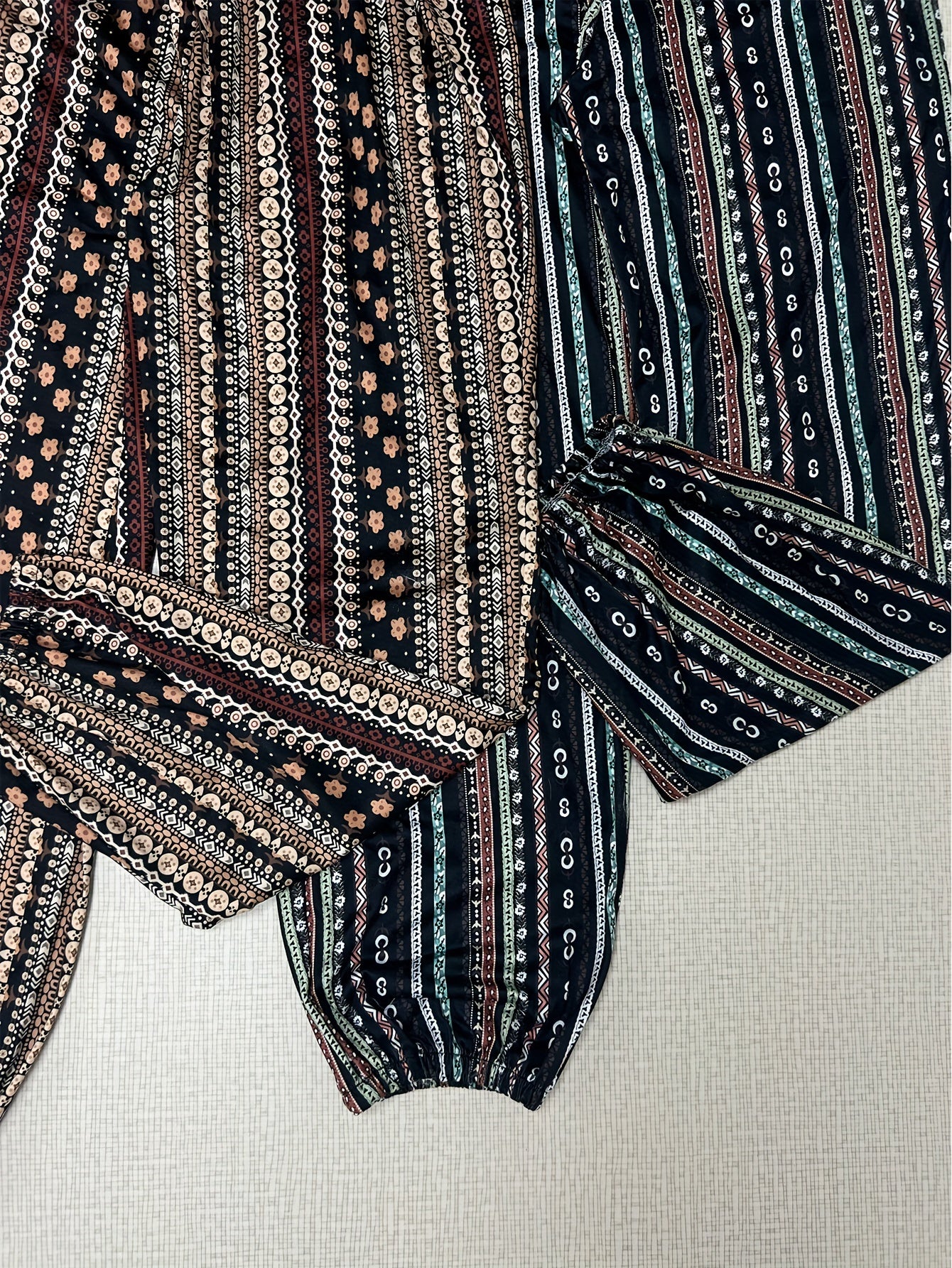 Floral Print Sleep Bottoms Cozy Solid Elastic Waistband Pants Women's Sleepwear