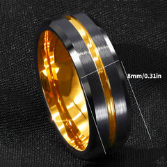 8mm Stainless Steel Brushed Ring